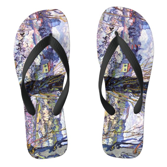 View of Arles, Flowering Orchards (1889) Van Gogh Thongs (Footbed)