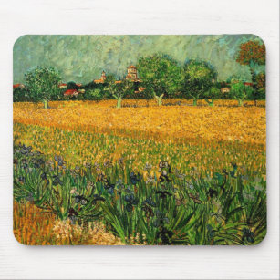 View of Arles with Irises by Vincent van Gogh Mouse Pad