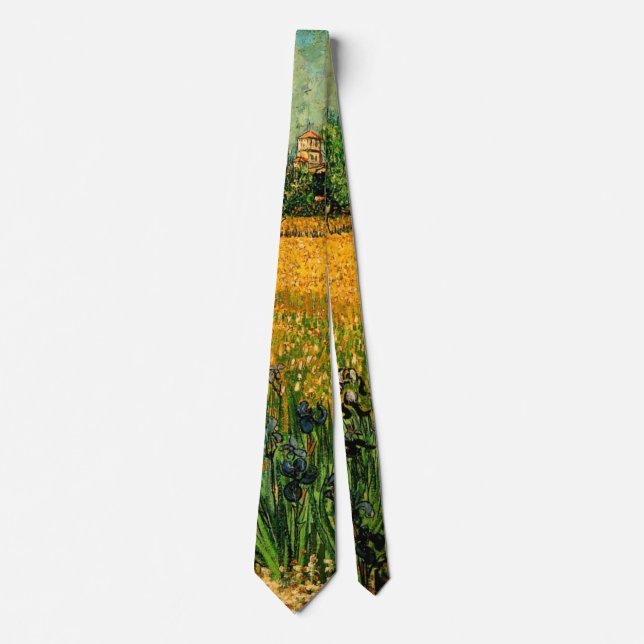 View of Arles with Irises by Vincent van Gogh Tie (Front)
