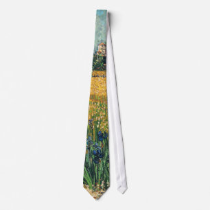 View of Arles with Irises Van Gogh Fine Art Tie