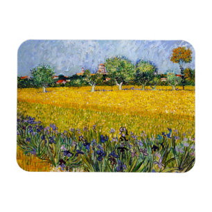 View of Arles with Irises Vincent van Gogh paint Magnet