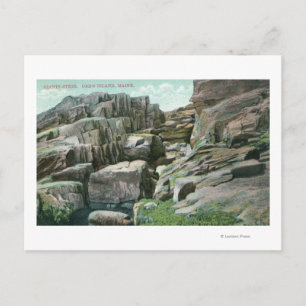 View of Ascending Giant Rock Steps in Rockface Postcard