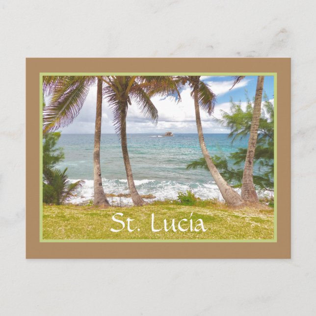 VIEW OF ATLANTIC FROM PIGEON ISLAND, ST. LUCIA POSTCARD (Front)