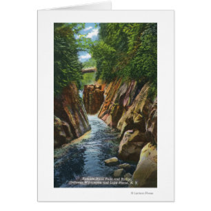 View of Ausable River Falls and Bridge