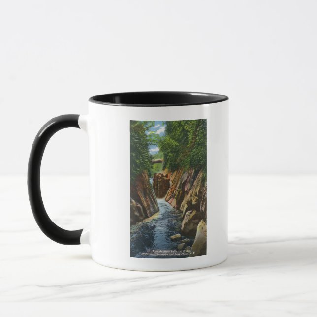 View of Ausable River Falls and Bridge Mug (Left)