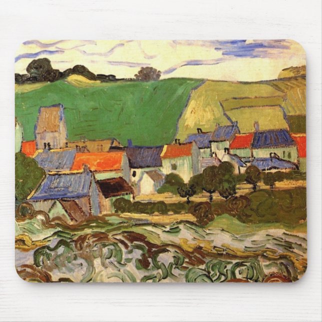 View of Auvers by Van Gogh Mouse Pad (Front)