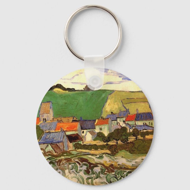 View of Auvers by Vincent van Gogh Key Ring (Front)