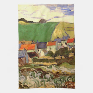 View of Auvers by Vincent van Gogh Tea Towel