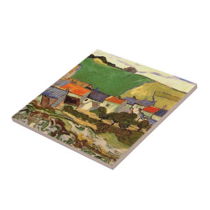 View of Auvers Vincent van Gogh. Ceramic Tile