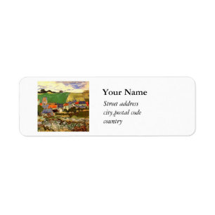 View of Auvers Vincent van Gogh. Return Address Label