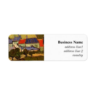 View of Auvers Vincent van Gogh. Return Address Label