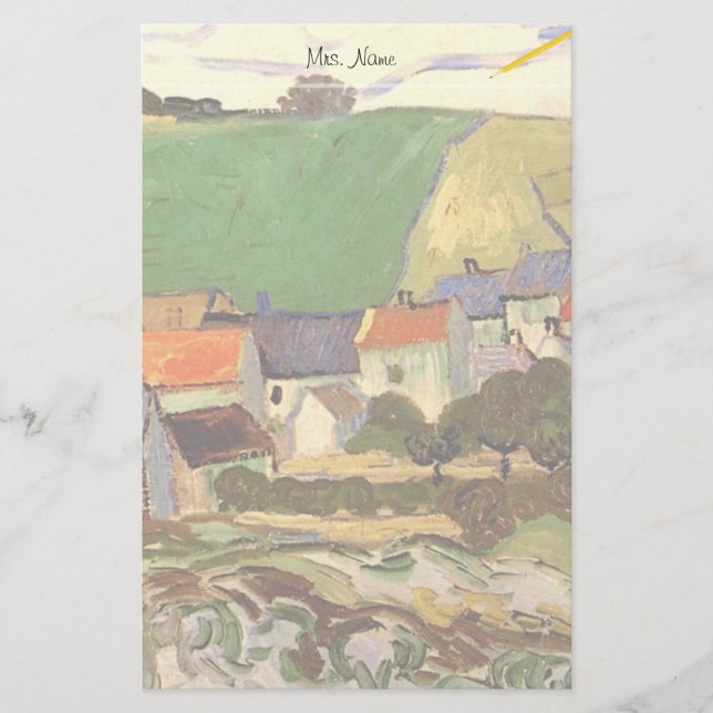 View of Auvers Vincent van Gogh. Stationery (Front)