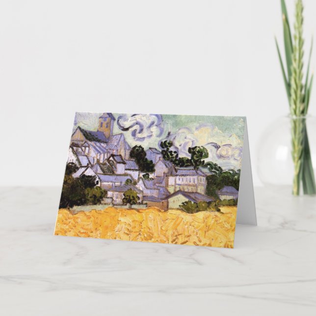 View of Auvers with Church by Vincent van Gogh Card (Front)