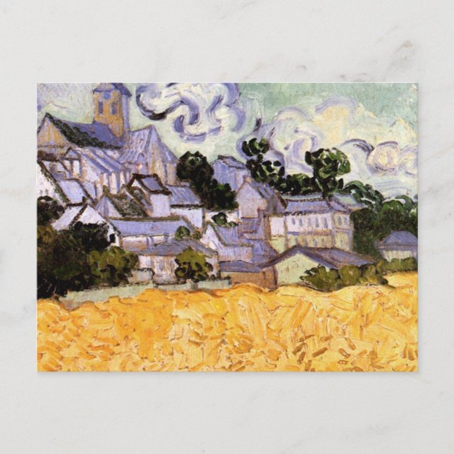 View of Auvers with Church by Vincent van Gogh Postcard (Front)