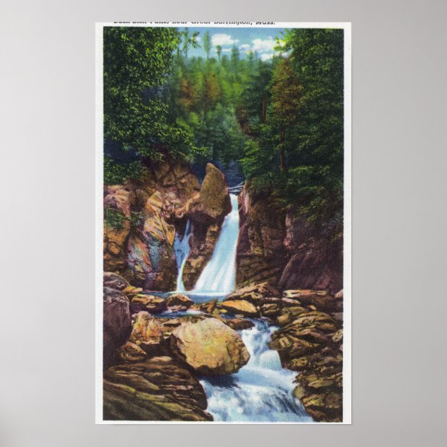 View of Bash-Bish Falls near Great Barrington Poster (Front)