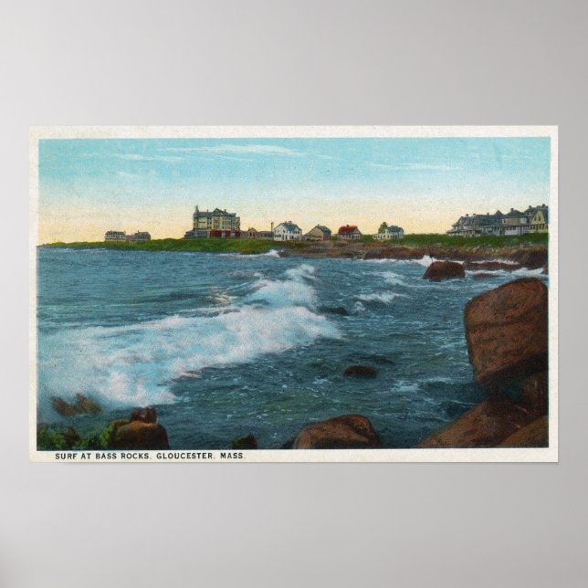 View of Bass Rocks Surf Poster (Front)