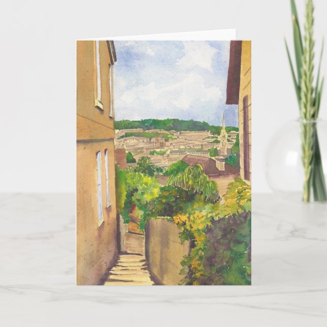 View of Bath II Watercolor Greeting Card (Front)