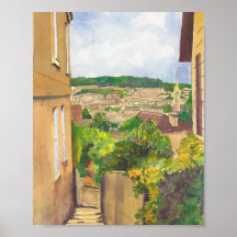 View of Bath II Watercolor Print