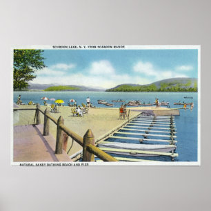 View of Beach and Pier from Scaroon Manor Poster