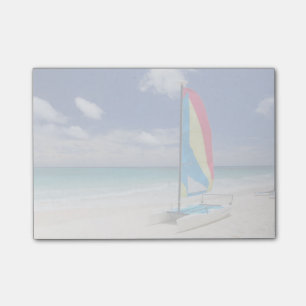 View Of Beach With Sailboat Post-it Notes
