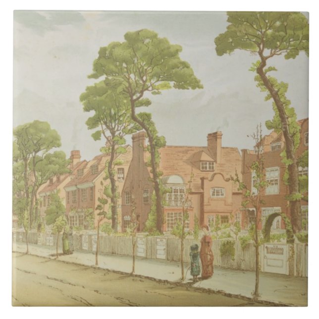 View of Bedford Park, 1882 (colour litho) Ceramic Tile (Front)