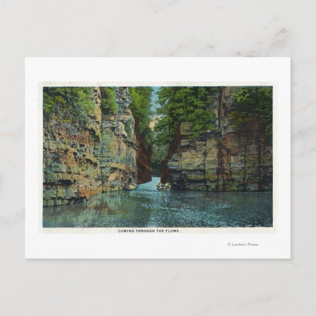 View of Boat Coming through the Flume Postcard (Front)