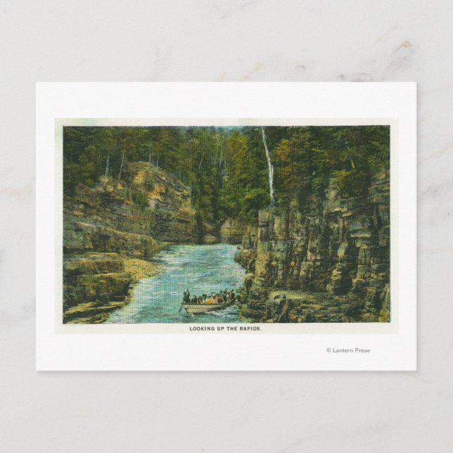 View of Boat Looking up the Rapids Postcard (Front)