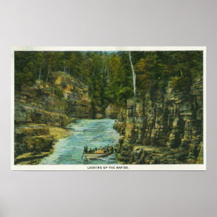 View of Boat Looking up the Rapids Poster