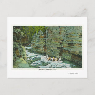 View of Boat Starting Down the Flume Postcard