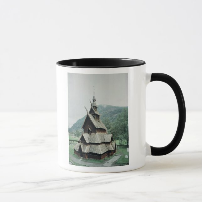 View of Borgund stave church, c.1150 Mug (Right)