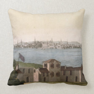 View of Boston, from 'Le Costume Ancien et Moderne Cushion