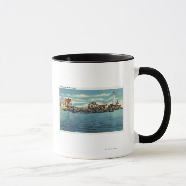 View of Boston Harbour and Boston Lighthouse Mug (Right)