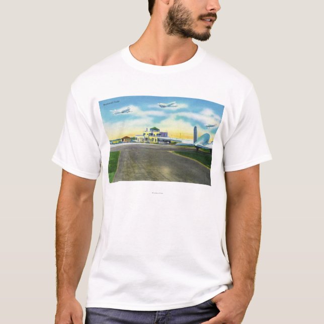 View of Brainard Field, Planes Landing & T-Shirt (Front)