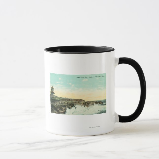 View of Breakers at Vue de l'EauSanta Cruz, CA Mug (Right)