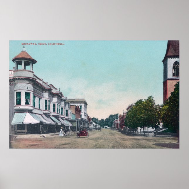 View of BroadwayChico, CA Poster (Front)