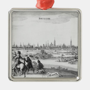 View of Bruges Metal Tree Decoration