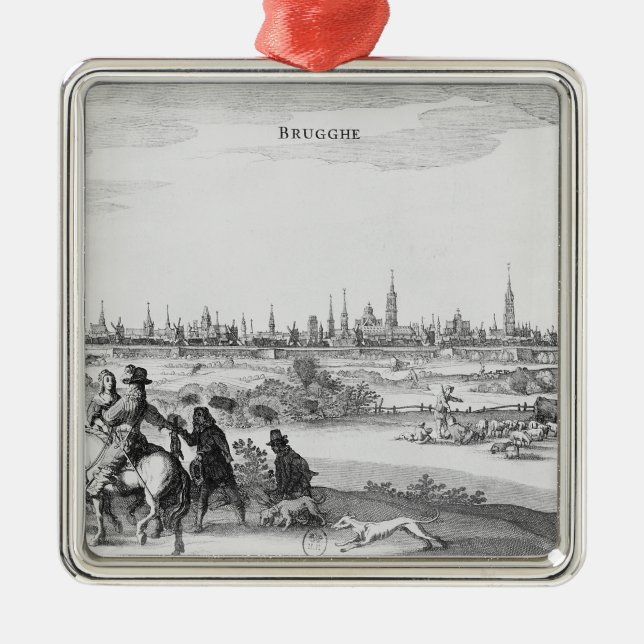 View of Bruges Metal Tree Decoration (Front)