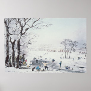 View of Buckingham House, James Park in Winter Poster