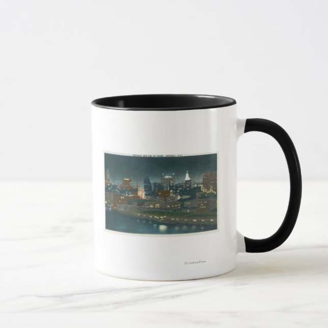 View of Buffalo Skyline at Night Mug (Right)