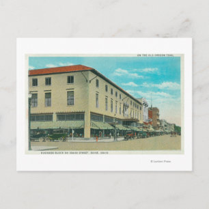 View of Business Block on Idaho Street Postcard