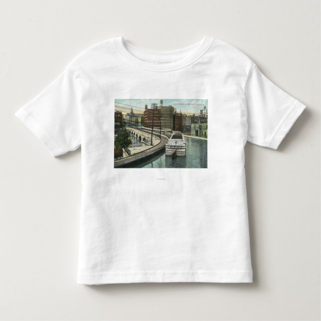 View of Canal Boats going over the Aqueduct Toddler T-Shirt (Front)