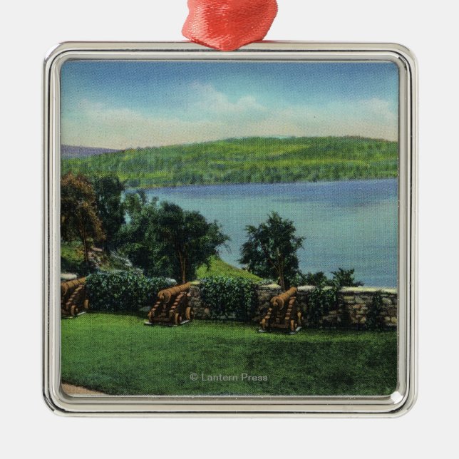 View of Cannons and the South Wall Metal Tree Decoration (Front)