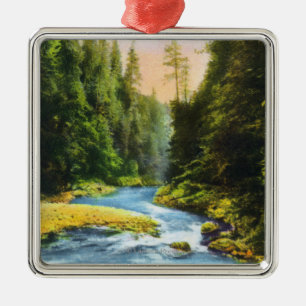 View of Capilano Suspension Bridge # 2 Metal Ornament