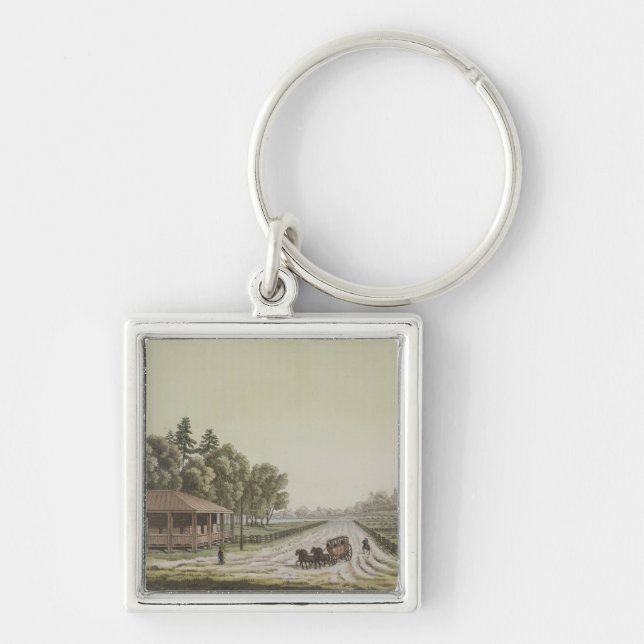 View of Capitol Hill, Washington (colour engraving Key Ring (Front)