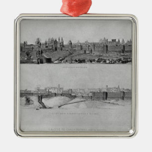 View of Carcassonne from the west side Metal Tree Decoration