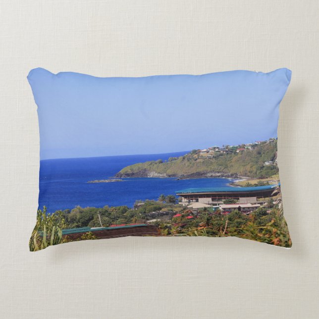 View of Caribbean Ocean from above Decorative Cushion (Front)