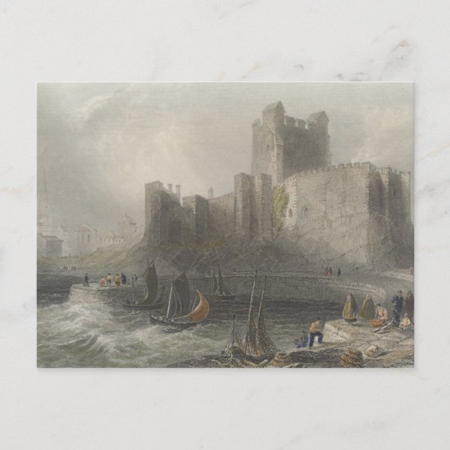 View of Carrifergus Castle Postcard (Front)