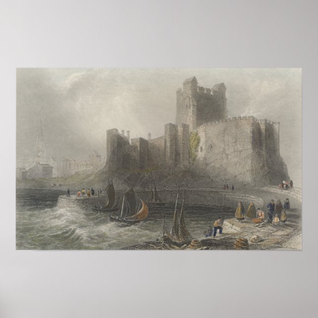 View of Carrifergus Castle Poster (Front)