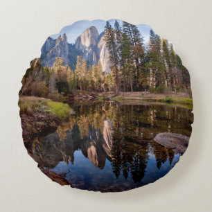 View of Cathedral Peaks Round Cushion