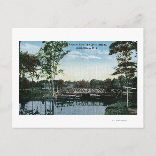 View of Central Park Creek Bridge Postcard (Front)